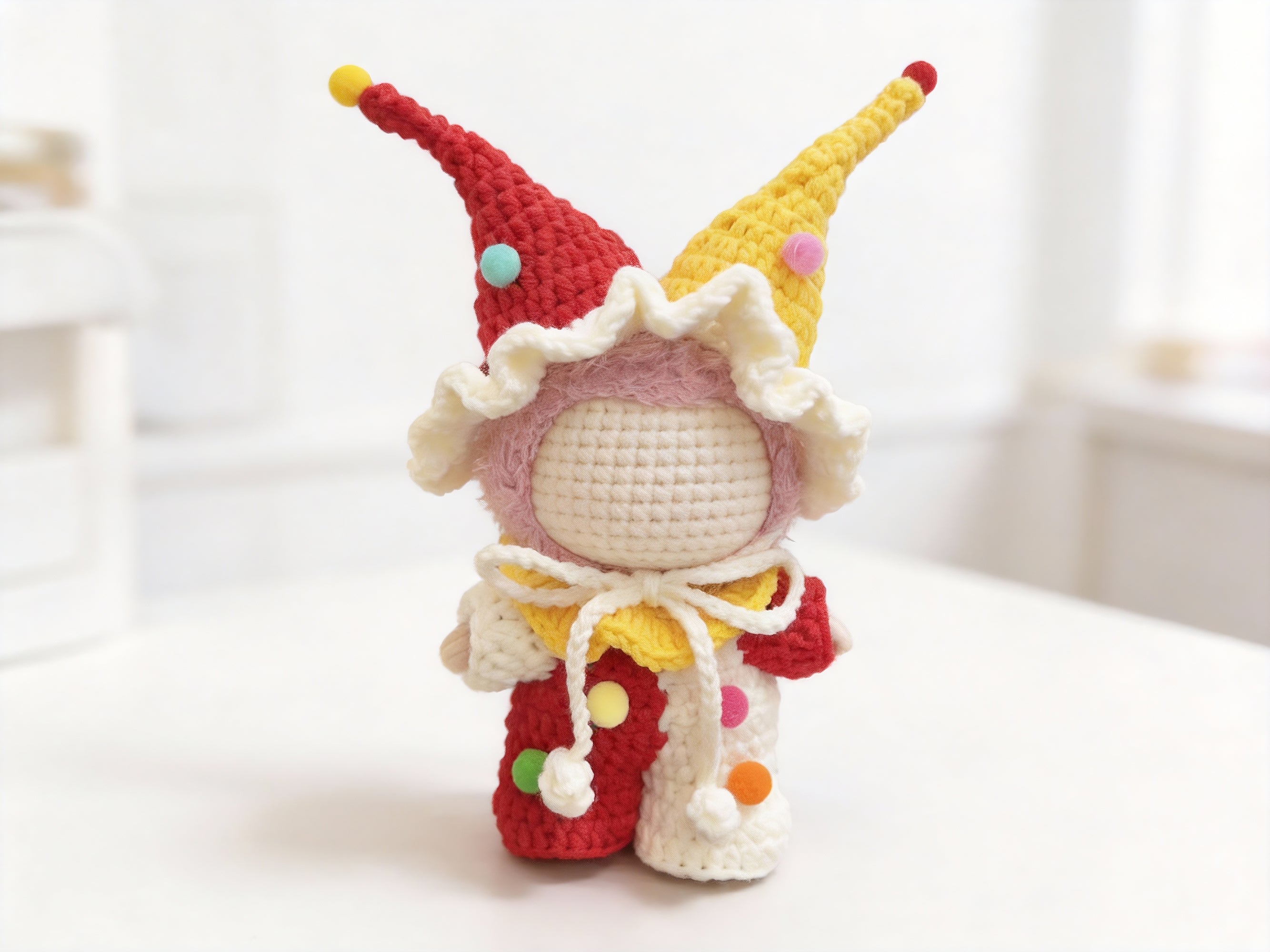 Labubu Clown Outfit Crochet Pattern – Circus Jumpsuit & Two-Point Hat