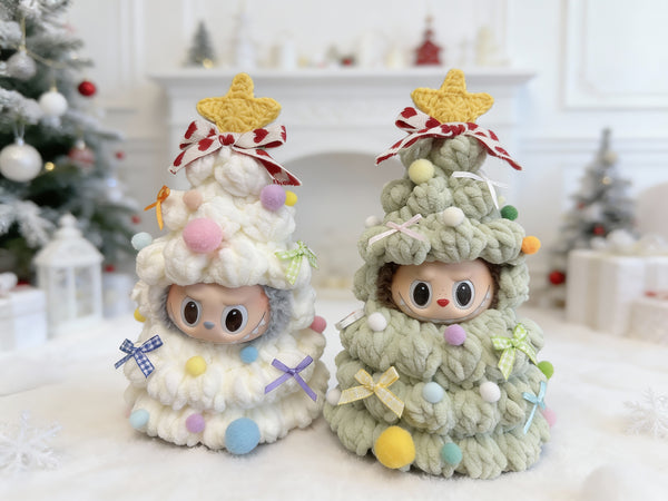 Labubu Christmas Tree Doll Outfit Crochet Pattern | Christmas Tree Costume with Star | 10-17cm plush Clothes