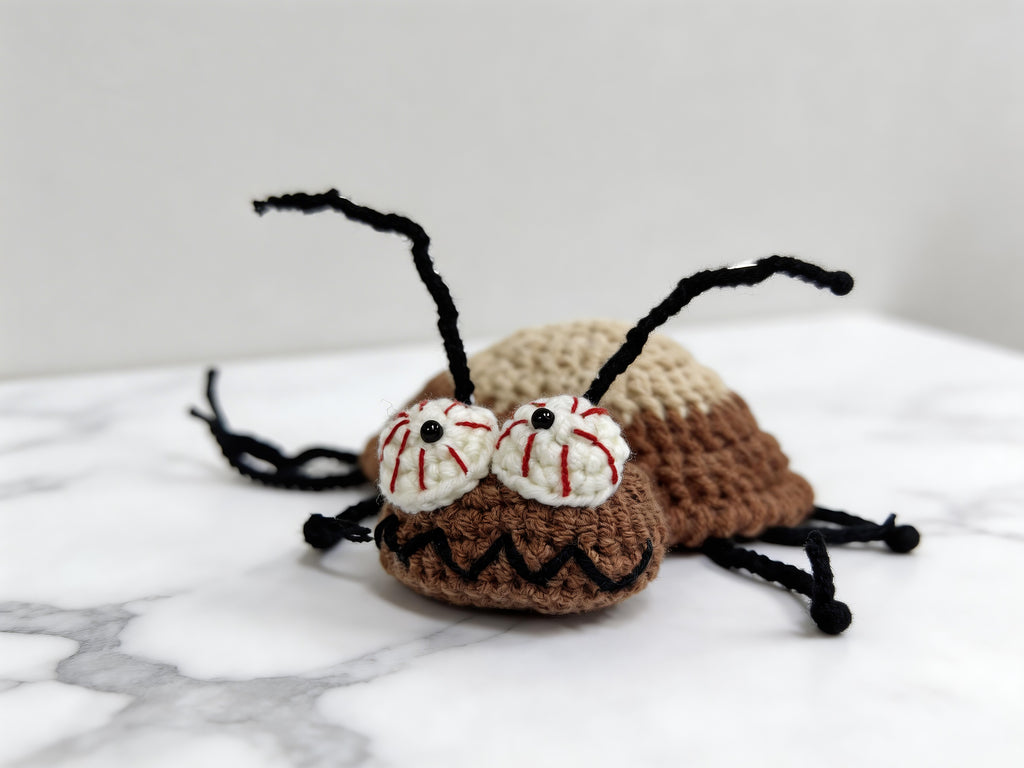 Pop-Up Cockroach Coaster Crochet Pattern