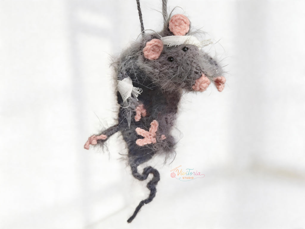 Rat Crochet Pattern Bundle – 5-in-1 Mouse Crochet Patterns,  Amigurumi Keychain Scarf Bookmark Tie