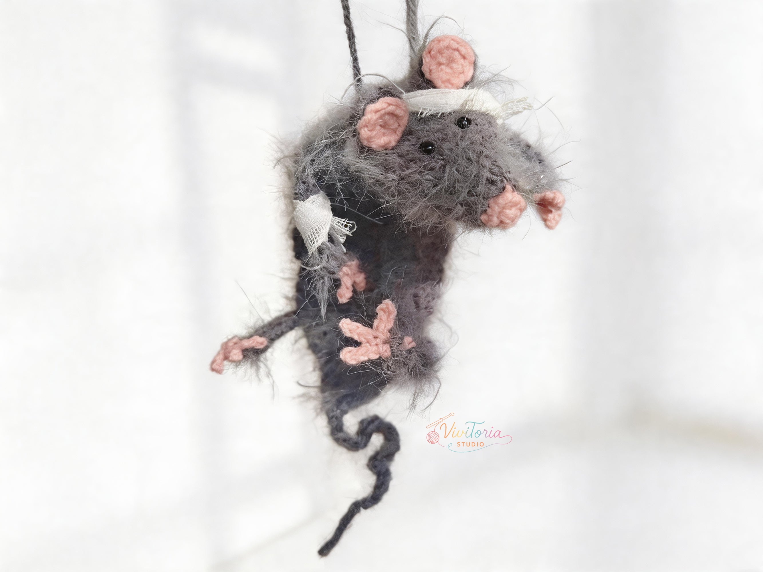 Rat Crochet Pattern Bundle – 5-in-1 Mouse Crochet Patterns,  Amigurumi Keychain Scarf Bookmark Tie