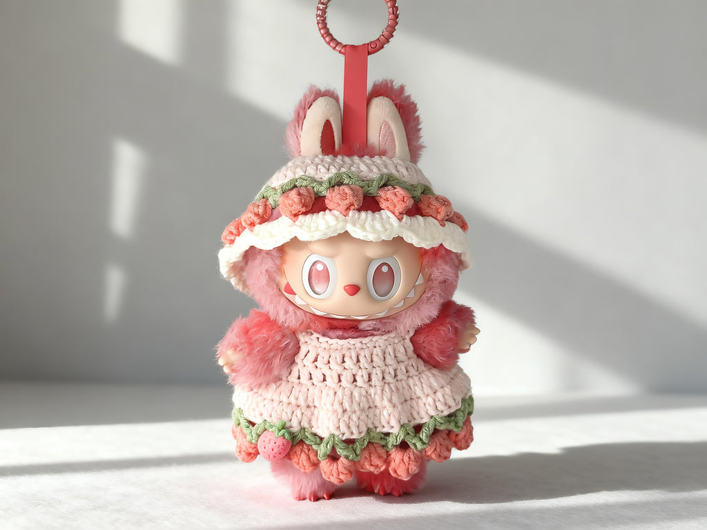 Labubu Tulip Hat & Skirt Crochet Pattern PDF – Costume for 17cm Monster Bunny