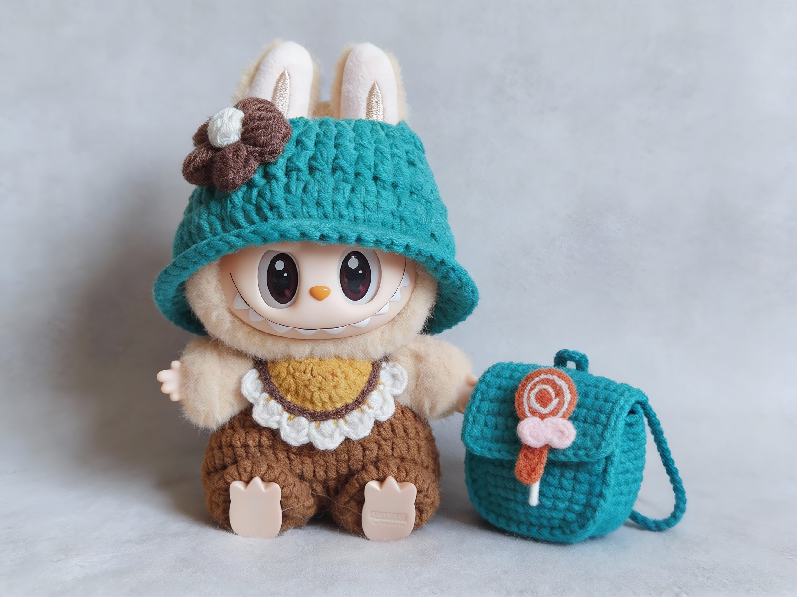 Labubu Doll's Mini Backpack Crochet Pattern | Plush pouch | Amigurumi Doll Bag| Tiny Doll Accessory