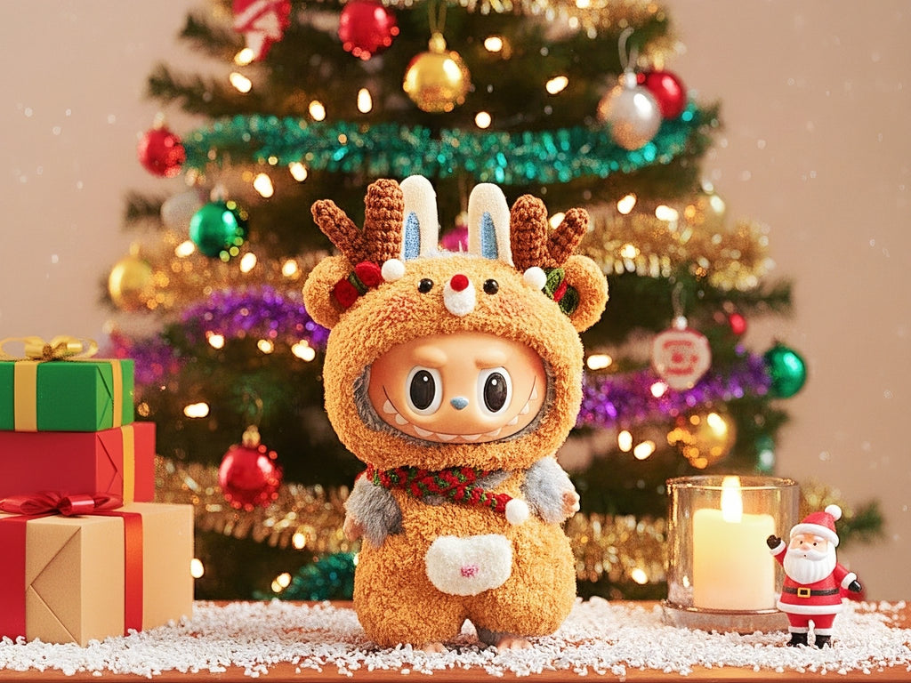 Labubu Reindeer Christmas Outfit Crochet Pattern | Doll Hood & Overalls Amigurumi Costume | Monster Clothes Pattern