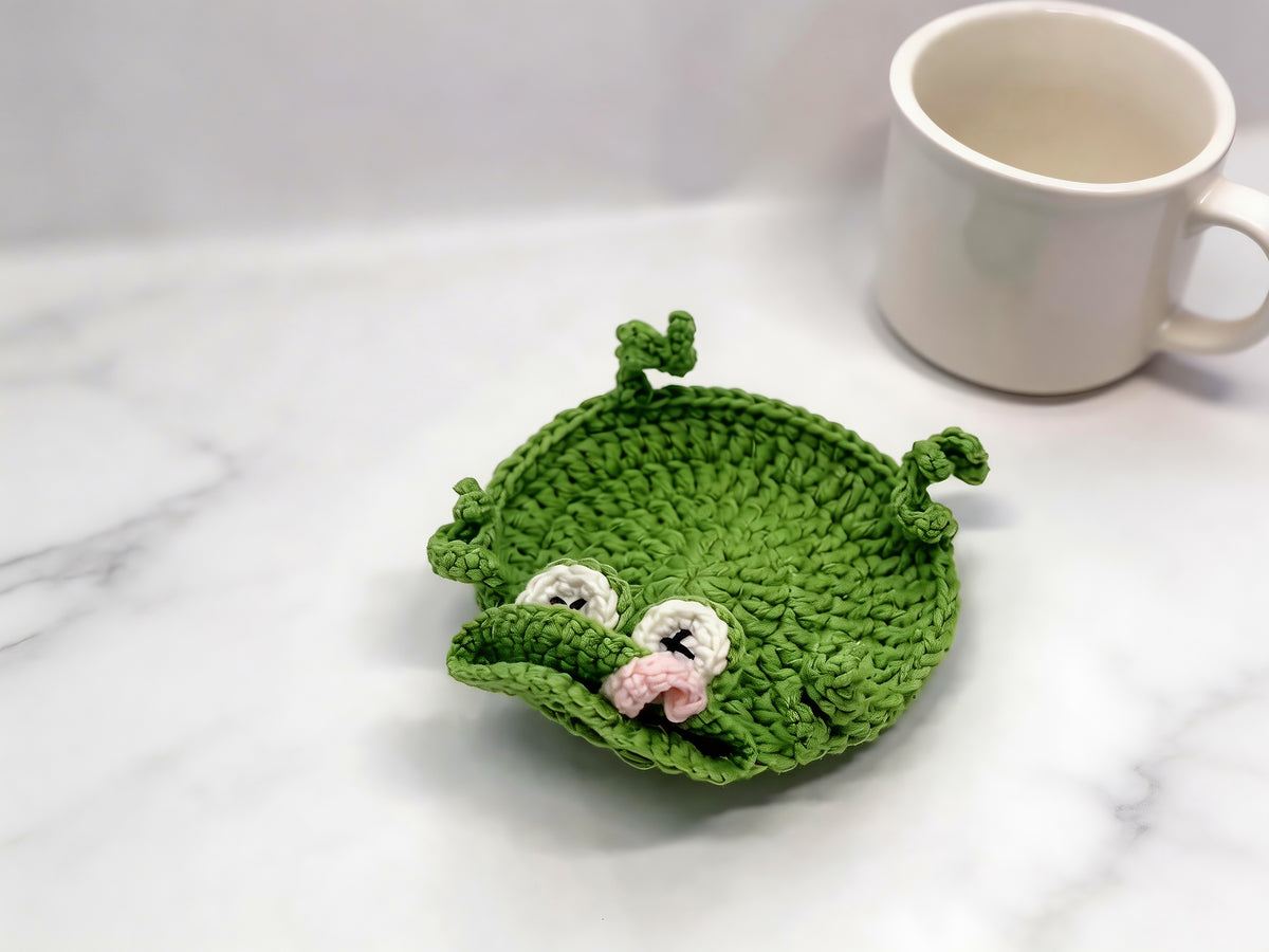Pop Up Frog Coaster Crochet Pattern