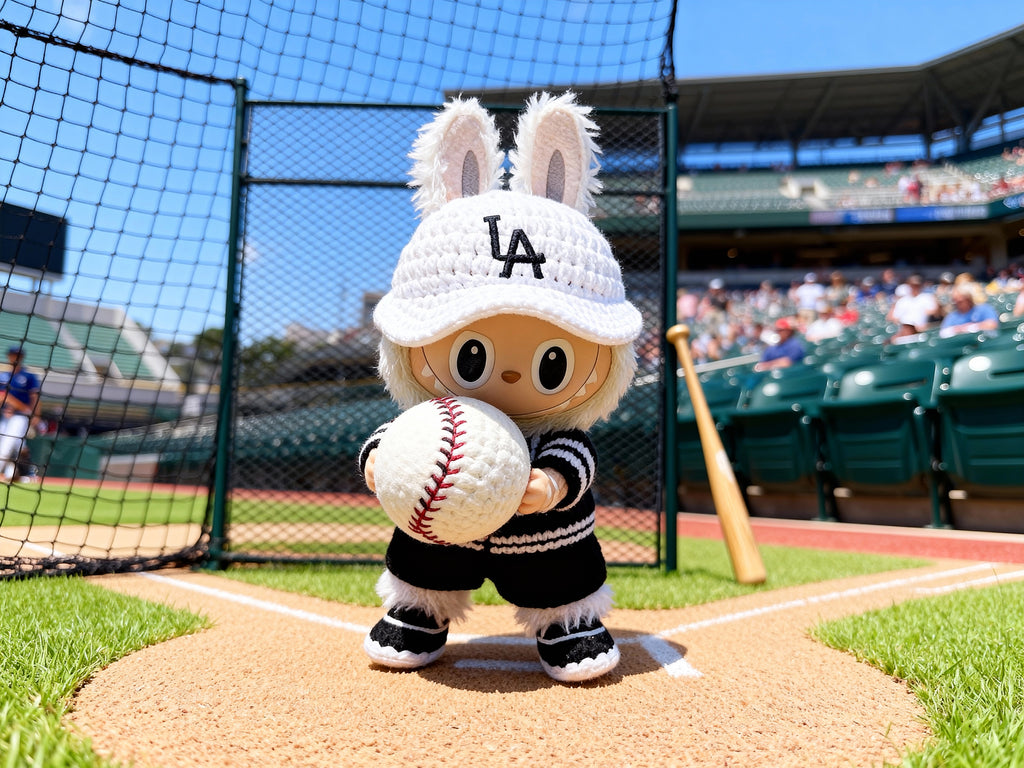 Labubu Baseball Outfit Crochet Pattern – Doll Jacket, Pants, Cap & Sneakers