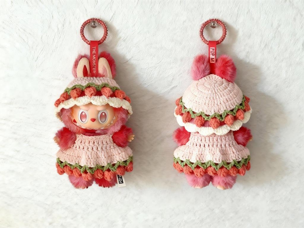 Labubu Tulip Hat & Skirt Crochet Pattern PDF – Costume for 17cm Monster Bunny