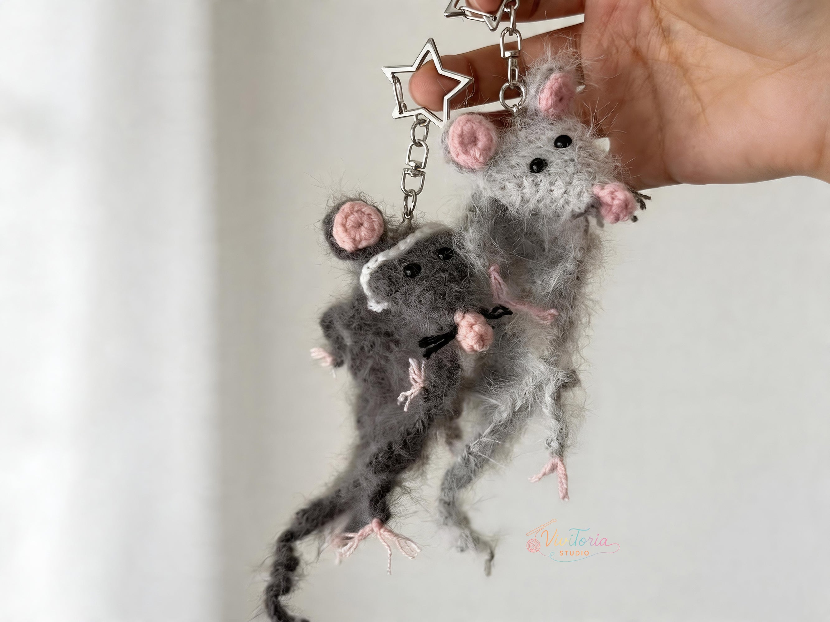 Rat Crochet Pattern Bundle – 5-in-1 Mouse Crochet Patterns,  Amigurumi Keychain Scarf Bookmark Tie