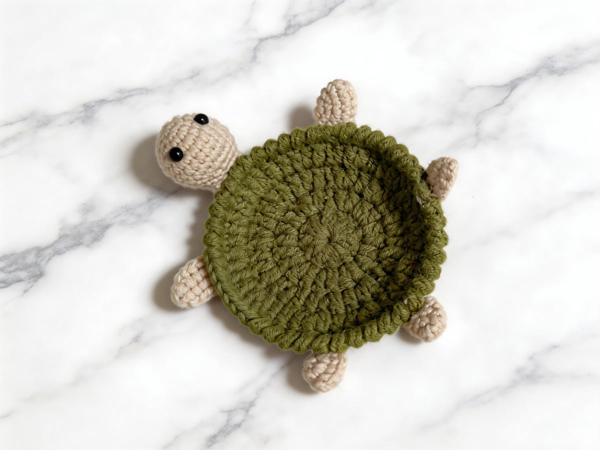 Pop-Up Turtle Coaster Crochet Pattern