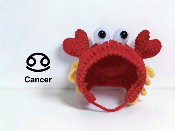 Labubu Zodiac Doll Crochet Hood Pattern, Cancer Gift, Crab Costume, 17cm doll clothes