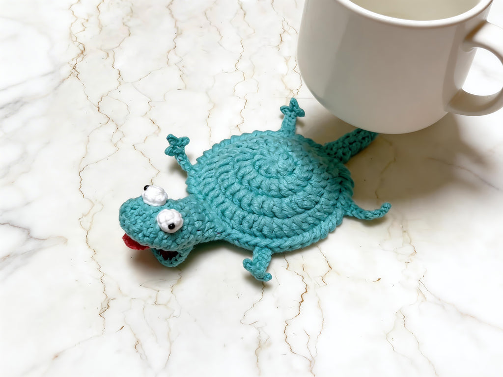 Pop-Up Little Lizard Coaster Crochet Pattern