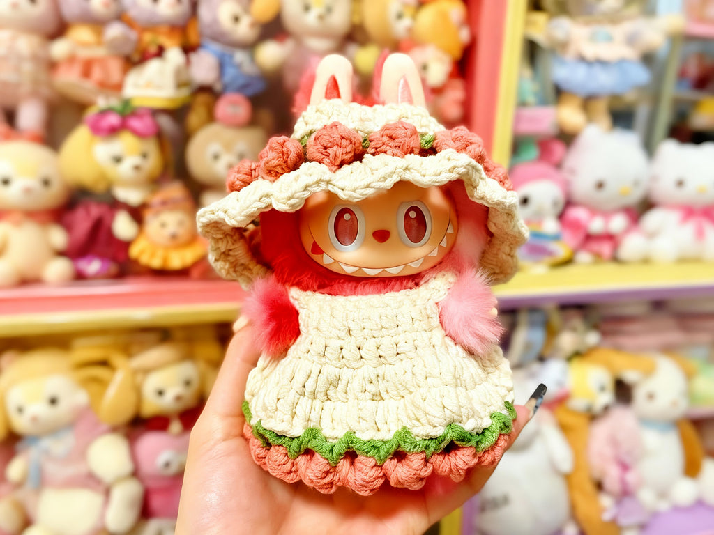 Labubu Tulip Hat & Skirt Crochet Pattern PDF – Costume for 17cm Monster Bunny