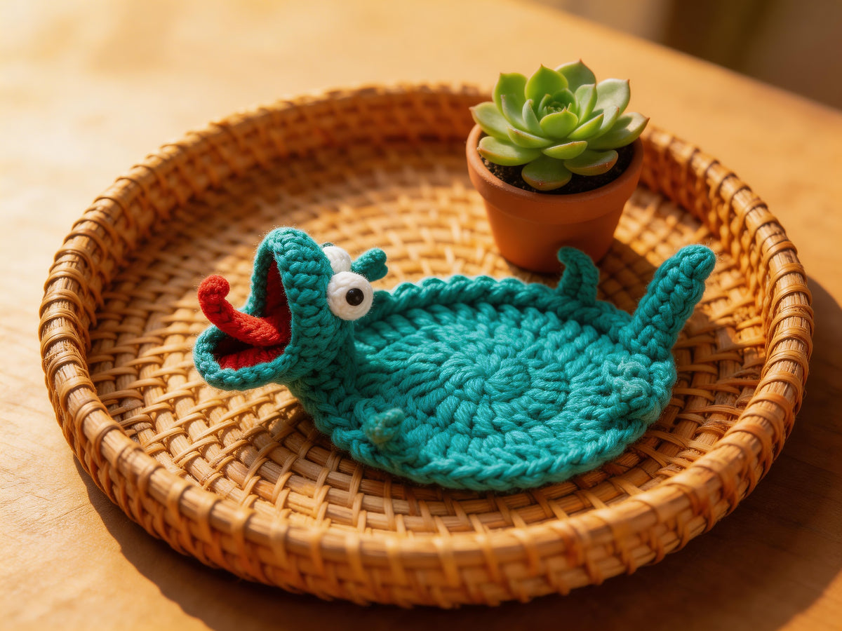 Pop-Up Little Lizard Coaster Crochet Pattern