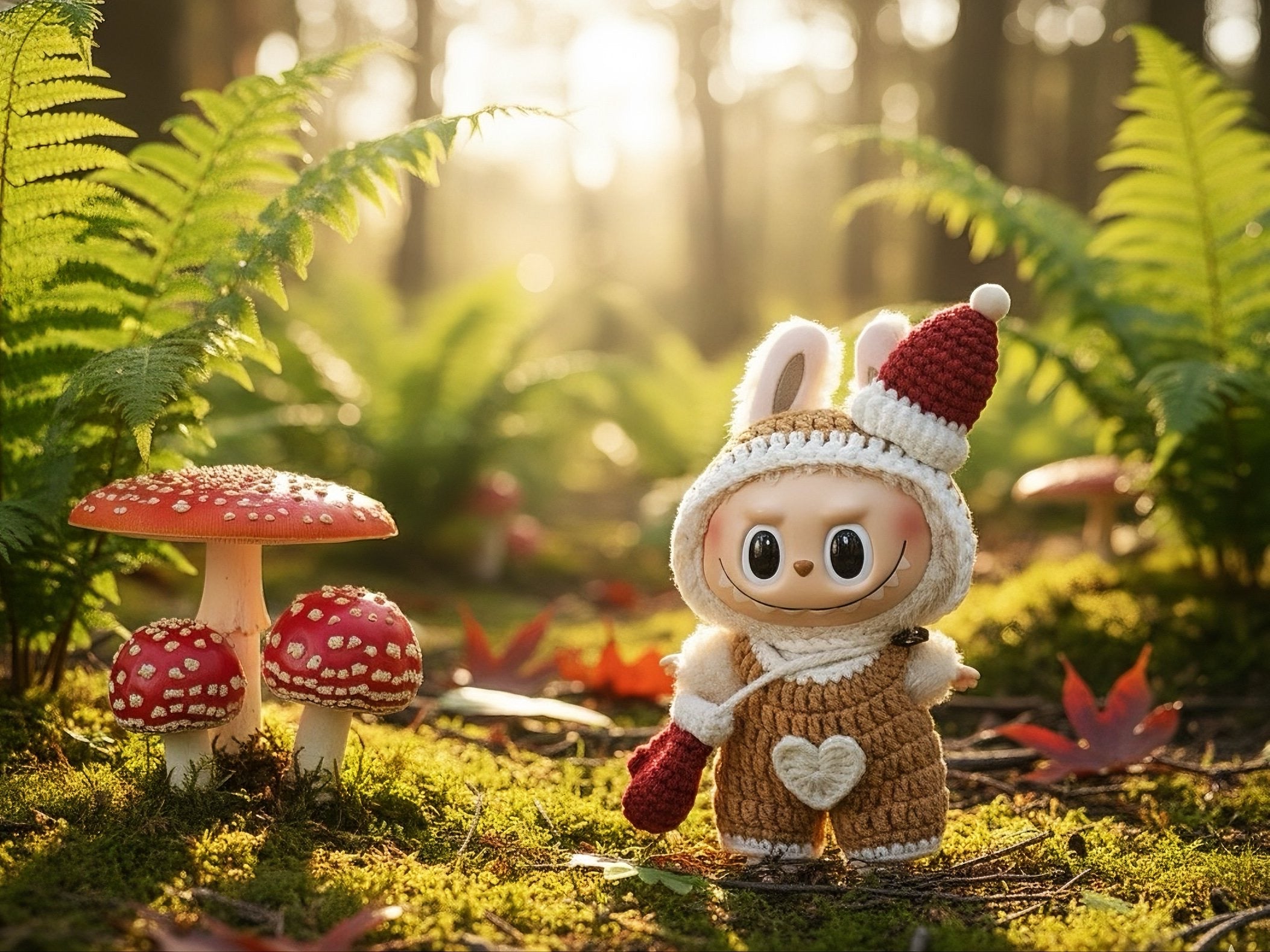Labubu Gingerbread Outfit Crochet Pattern PDF – Christmas Doll Clothes