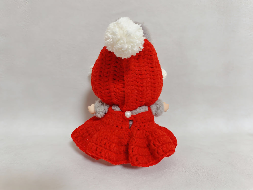 Labubu Pointed Hood & Dress Crochet Pattern | Pom-Pom Hood Outfit