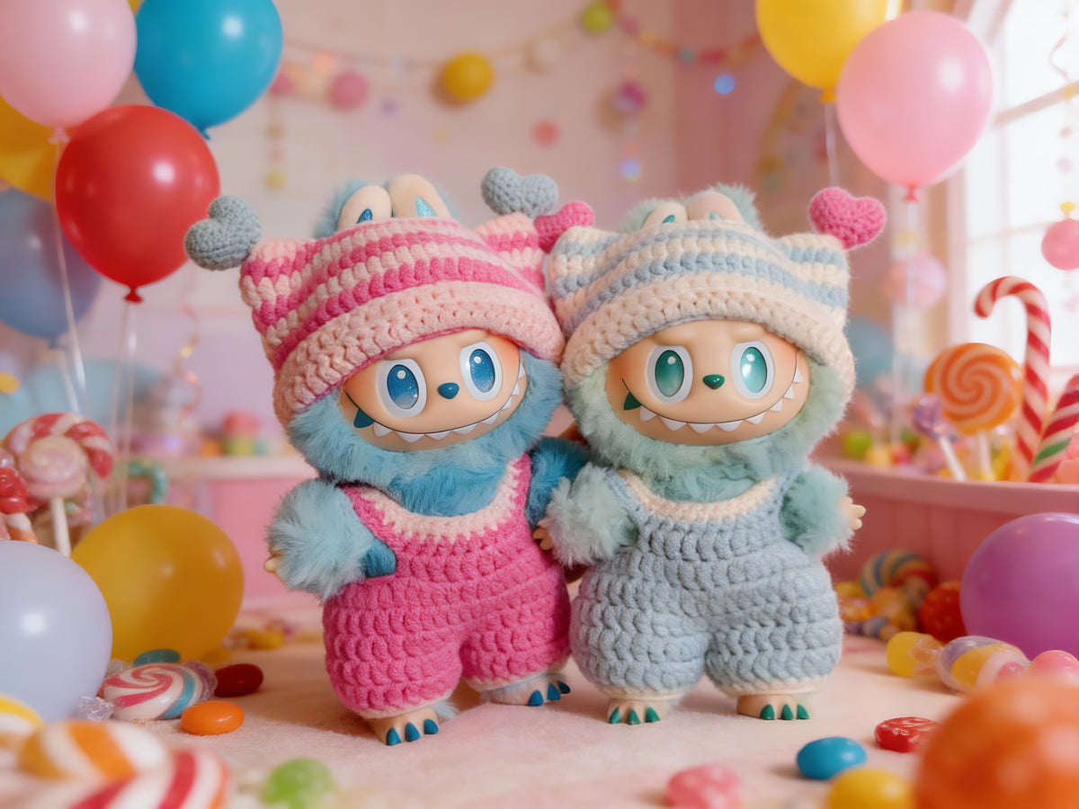 Labubu Sweetheart Kitty Overalls & Cat Ear Hat Crochet Pattern
