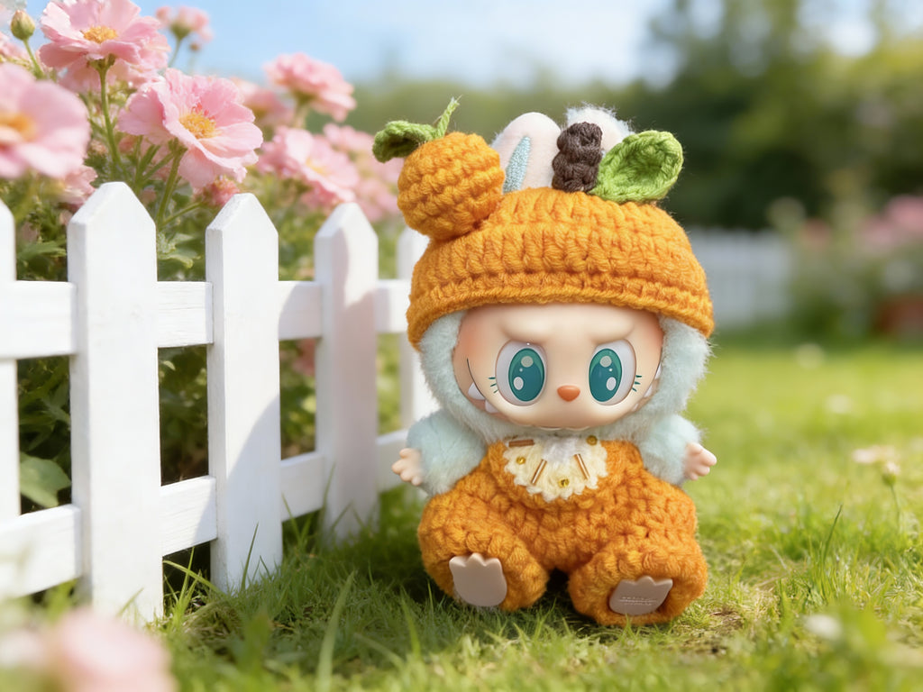 Labubu Fall Outfit Crochet Pattern: Kawaii  Orange clothes, Hood, Overalls & Bib