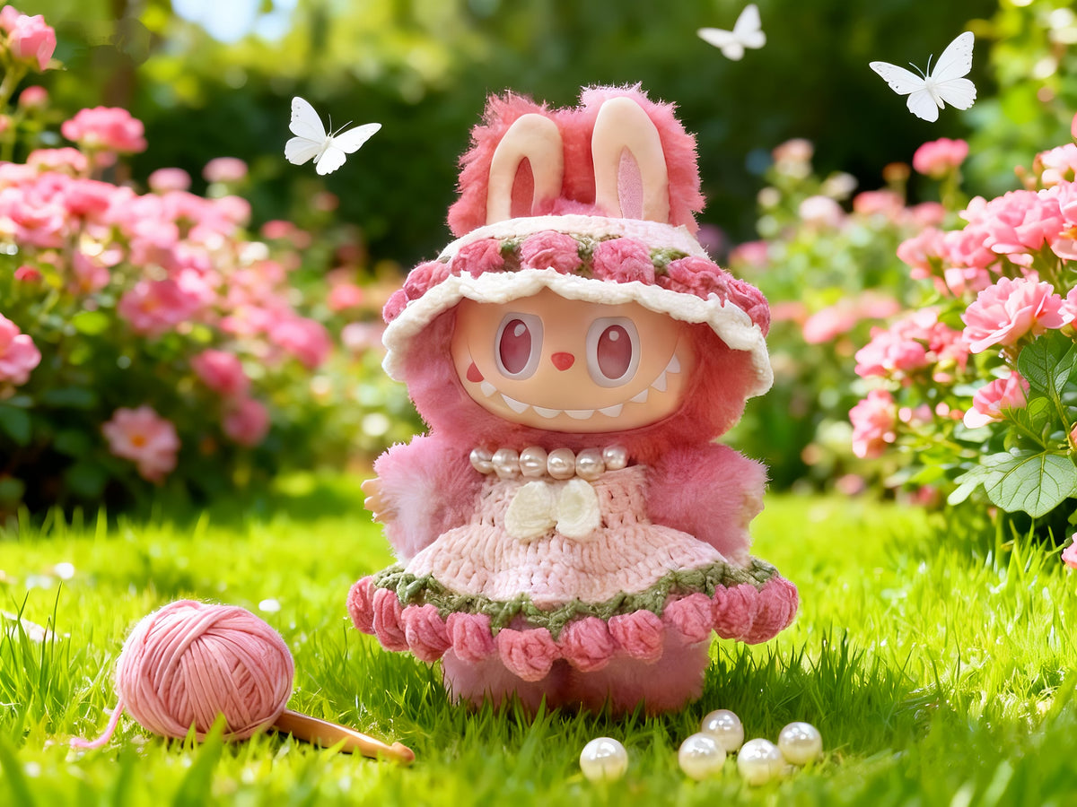 Labubu Tulip Hat & Skirt Crochet Pattern PDF – Costume for 17cm Monster Bunny