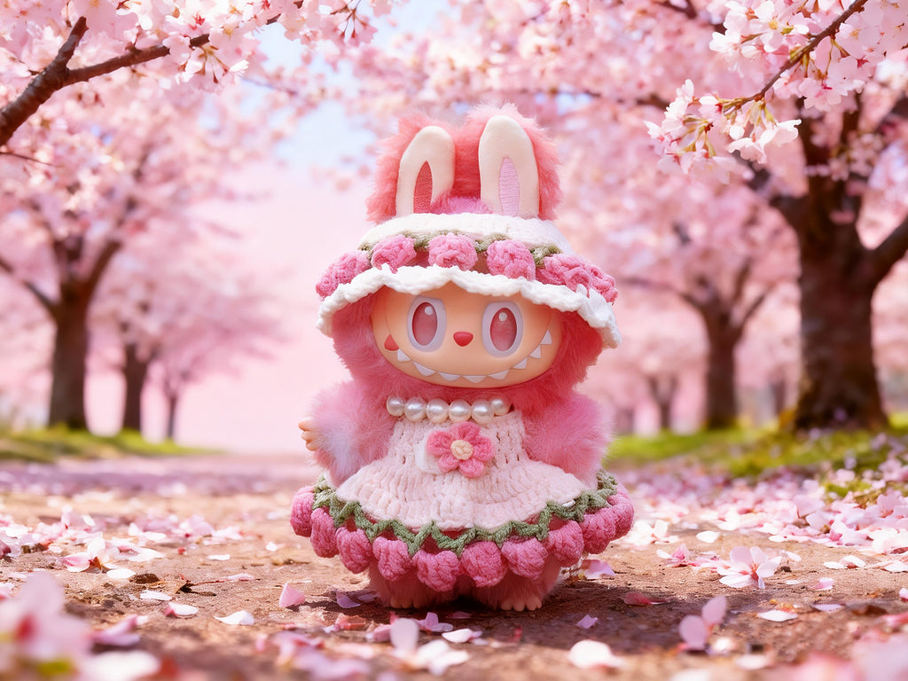Labubu Tulip Hat & Skirt Crochet Pattern PDF – Costume for 17cm Monster Bunny
