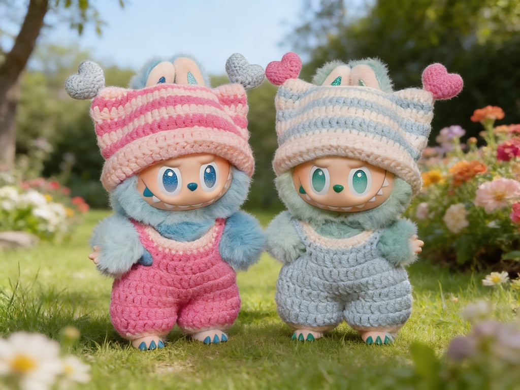 Labubu Sweetheart Kitty Overalls & Cat Ear Hat Crochet Pattern