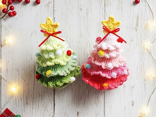 Colorful Christmas Tree Crochet Pattern – Hanging Ornament, Holiday Decoration