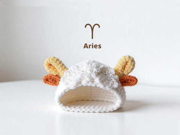 Labubu Aries Ram Hood Crochet Pattern | Zodiac Doll Hat | Art Doll Costume