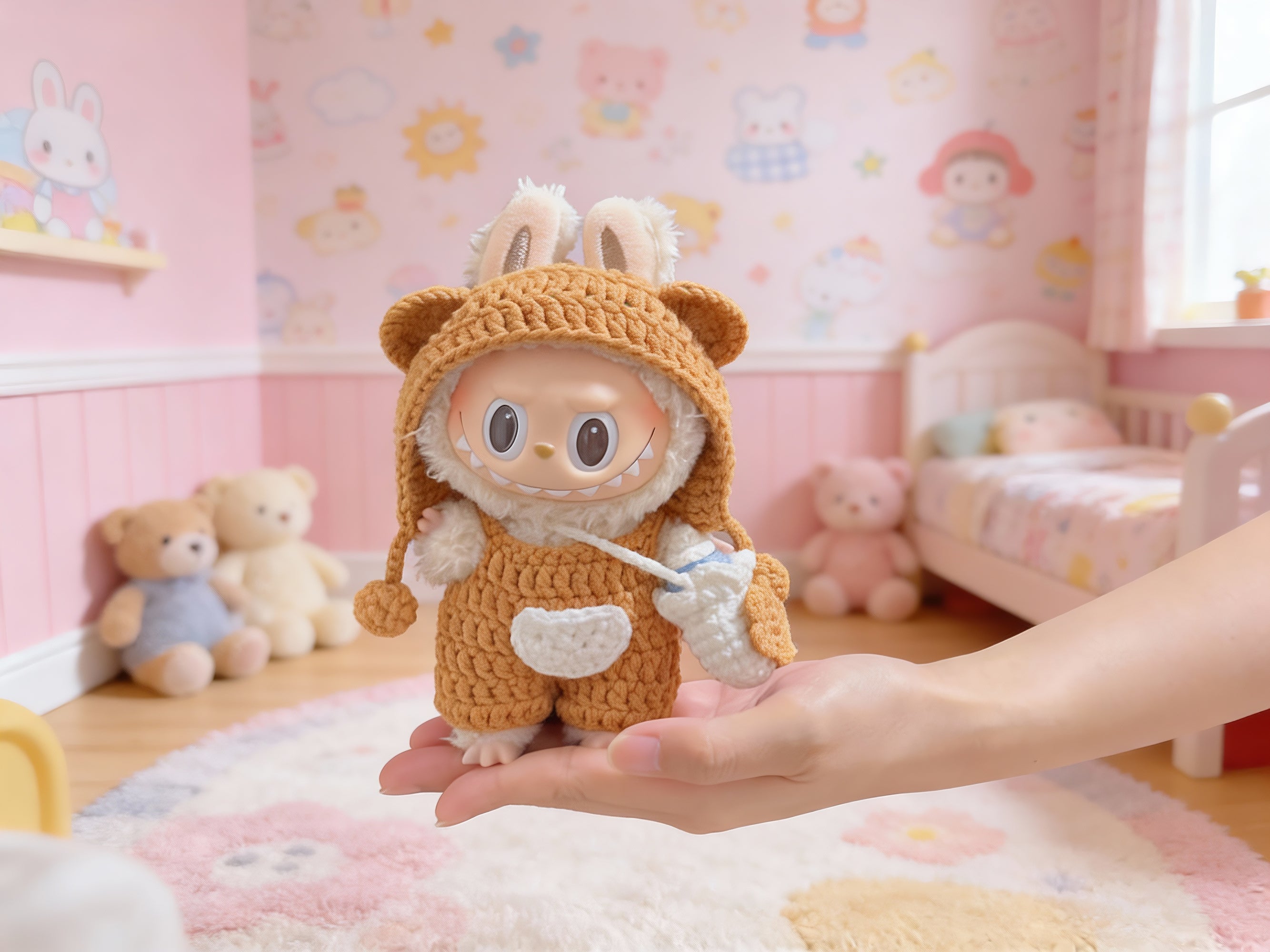 Labubu Bear Ear Hat Crochet Pattern | Doll Hat | Amigurumi Accessories