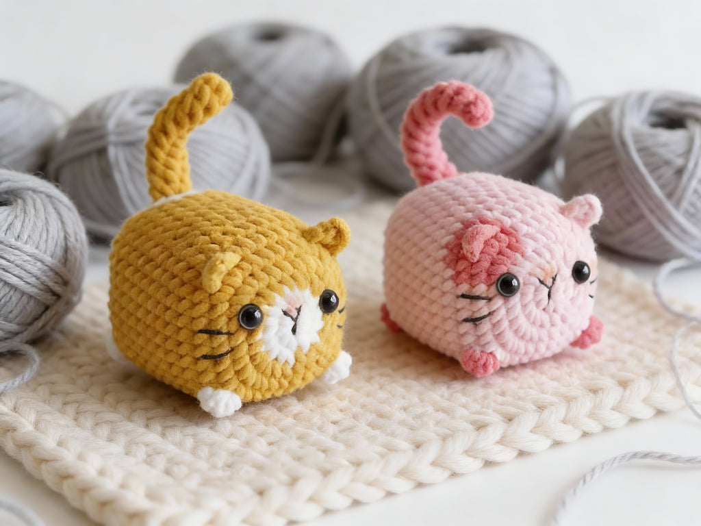 Loaf Cat Crochet Pattern Set – Pocket Kitty Amigurumi Patterns, Beginner Friendly Plush Cat