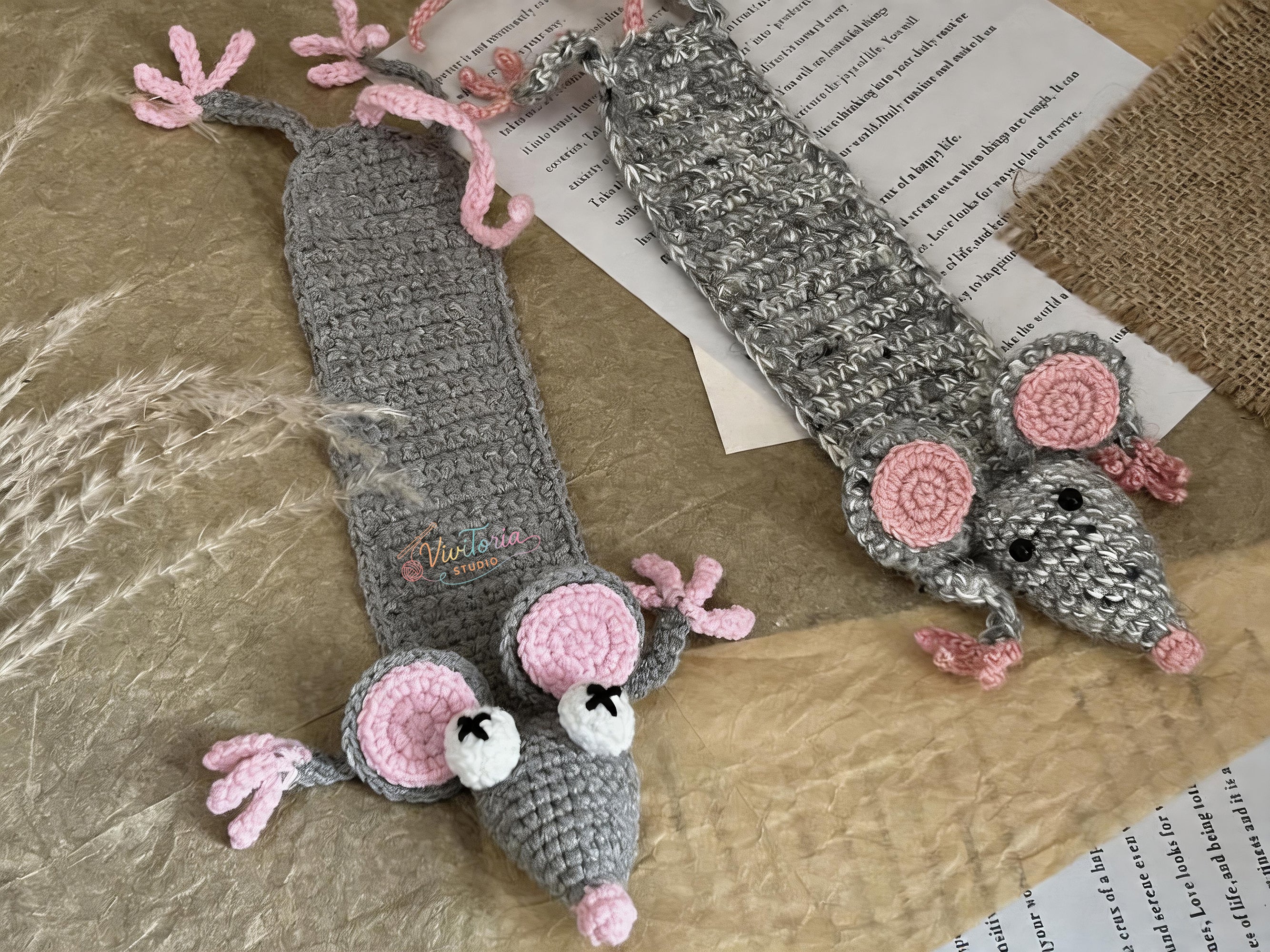 Rat Crochet Pattern Bundle – 5-in-1 Mouse Crochet Patterns,  Amigurumi Keychain Scarf Bookmark Tie