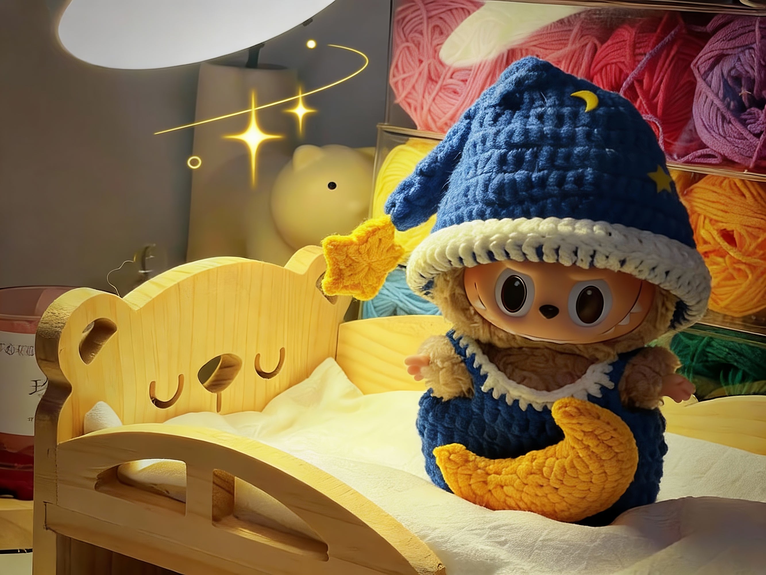 Labubu Doll Pajamas Crochet Pattern, Moon Star Dream Sleepwear, Amigurumi Outfit