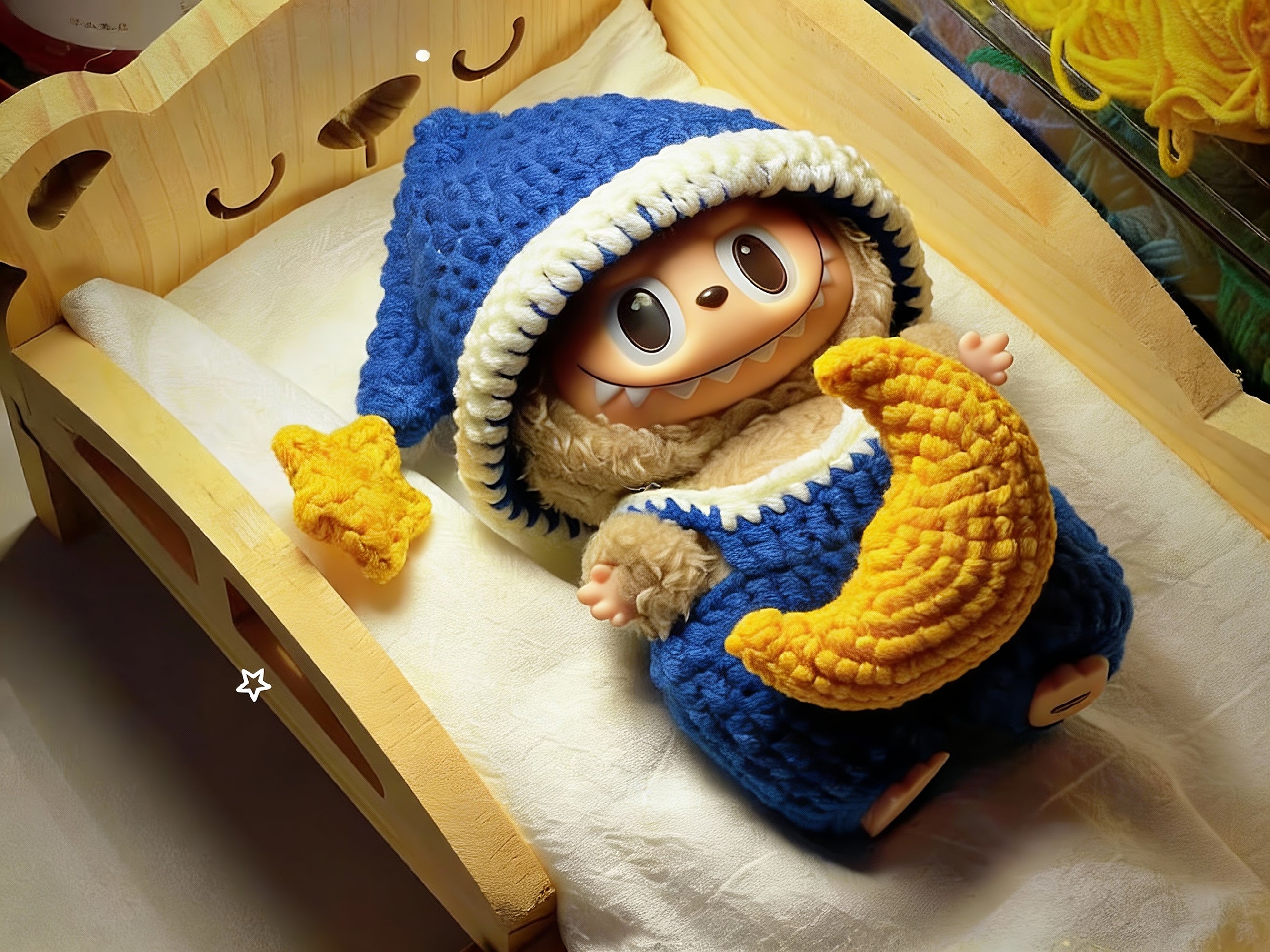 Labubu Doll Pajamas Crochet Pattern, Moon Star Dream Sleepwear, Amigurumi Outfit