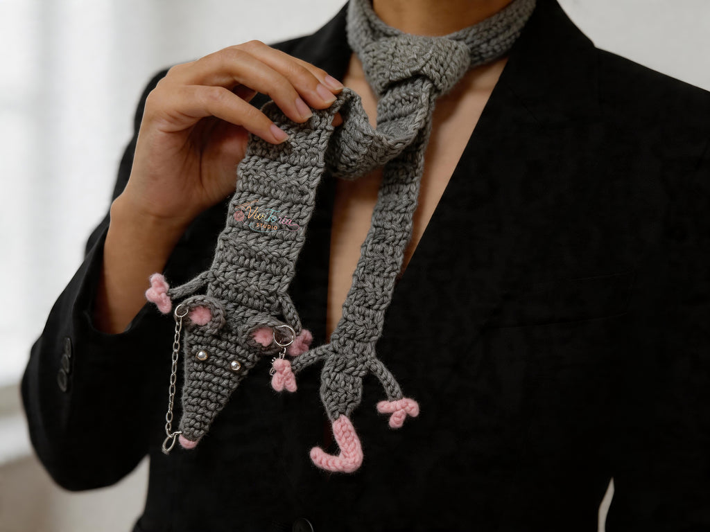 Rat Crochet Pattern Bundle – 5-in-1 Mouse Crochet Patterns,  Amigurumi Keychain Scarf Bookmark Tie