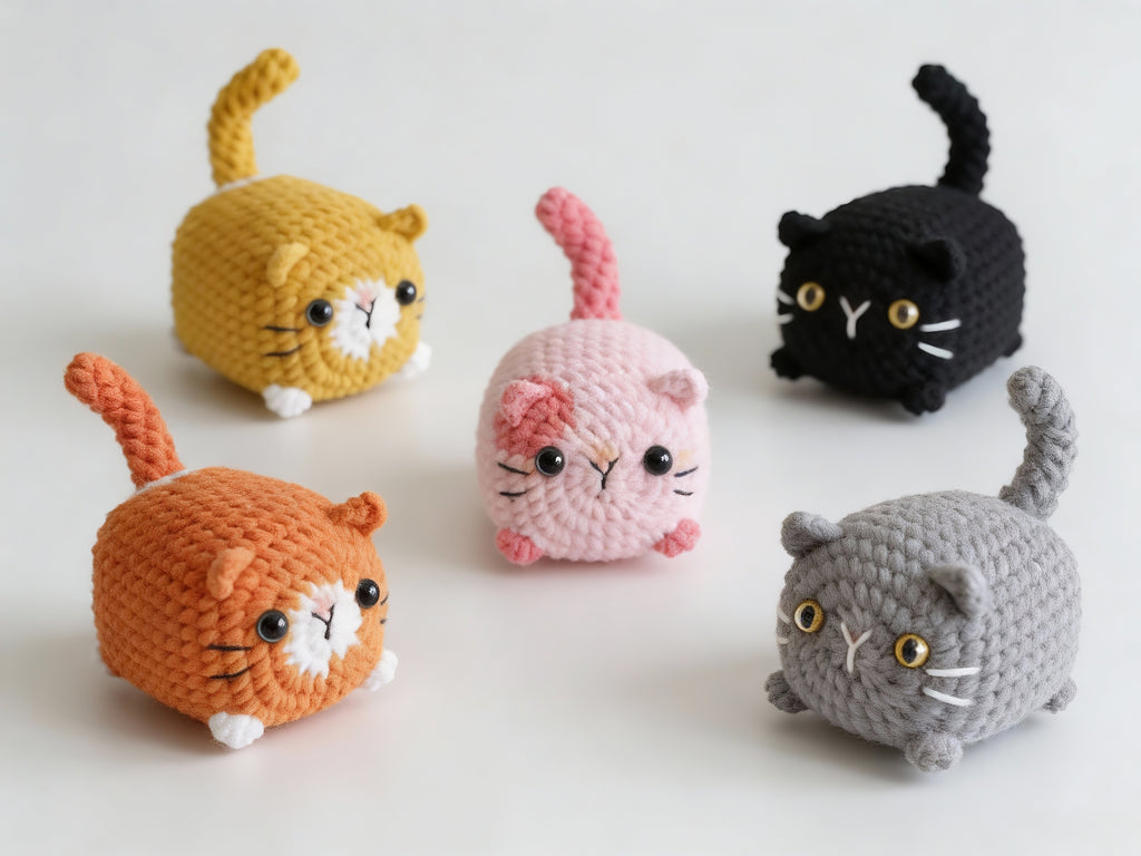Loaf Cat Crochet Pattern Set – Pocket Kitty Amigurumi Patterns, Beginner Friendly Plush Cat