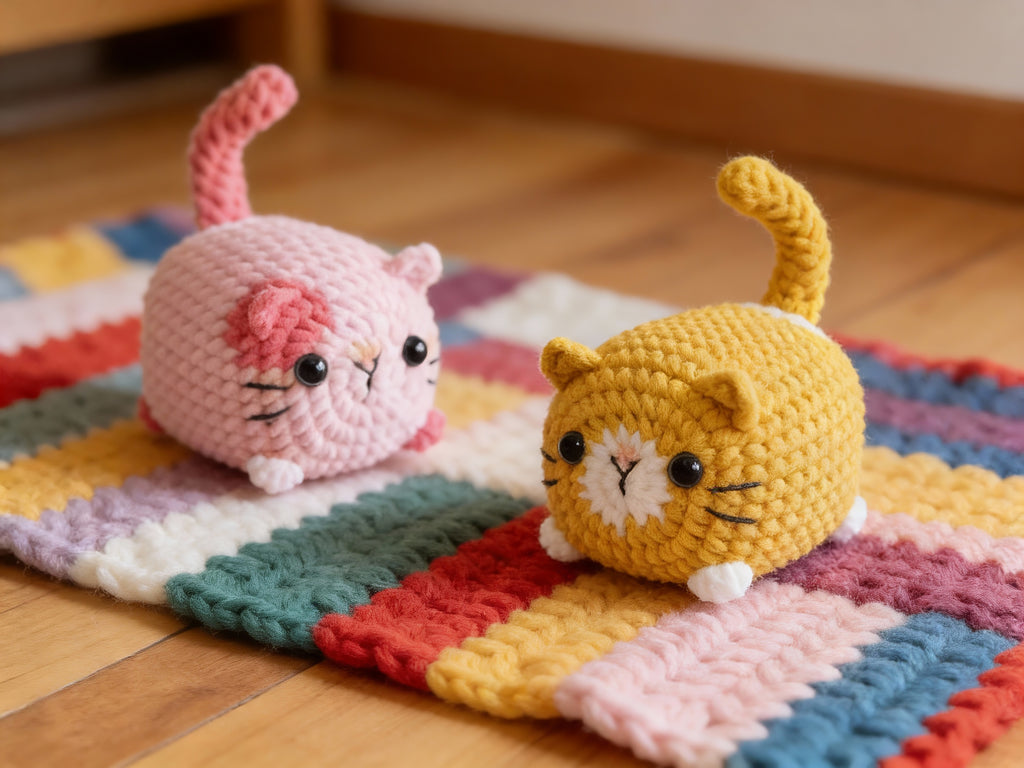 Loaf Cat Crochet Pattern Set – Pocket Kitty Amigurumi Patterns, Beginner Friendly Plush Cat