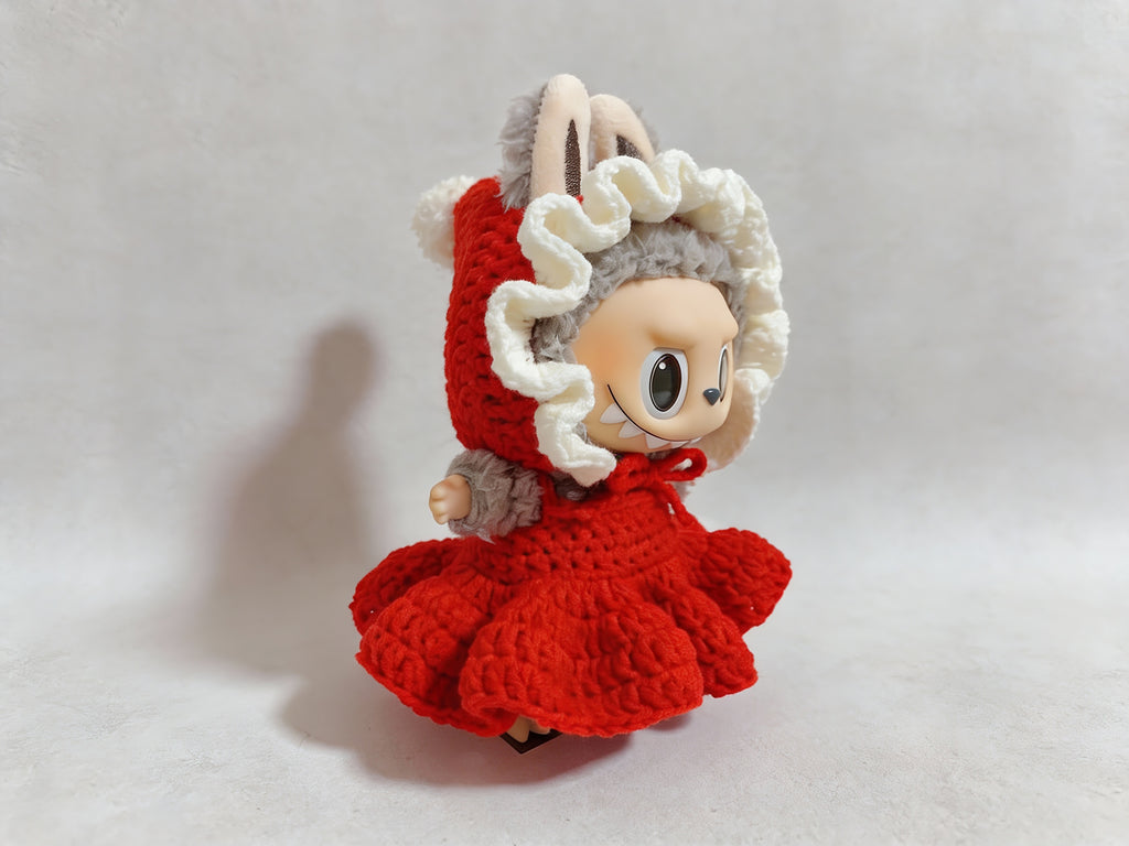 Labubu Pointed Hood & Dress Crochet Pattern | Pom-Pom Hood Outfit
