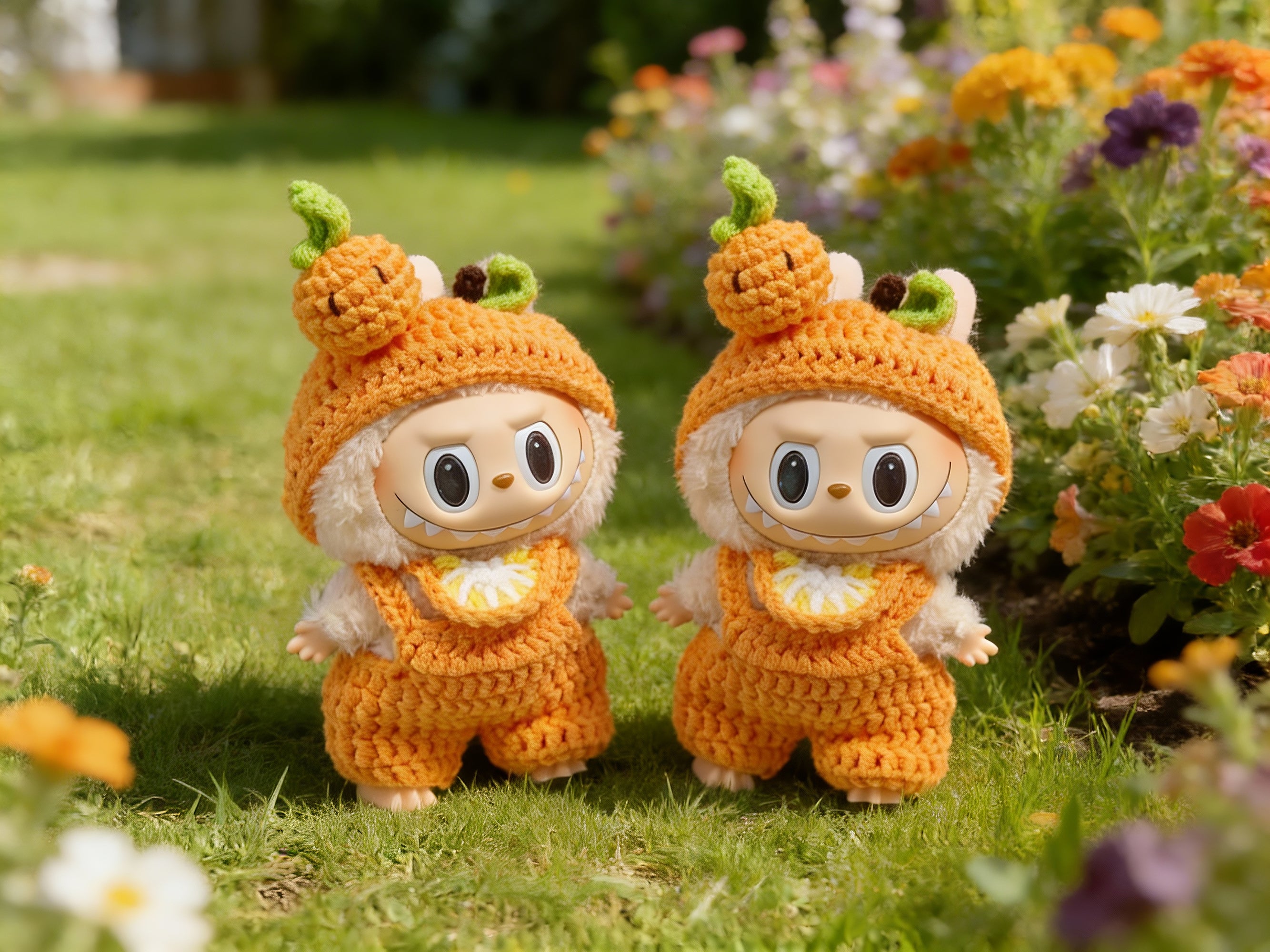 Labubu Fall Outfit Crochet Pattern: Kawaii  Orange clothes, Hood, Overalls & Bib