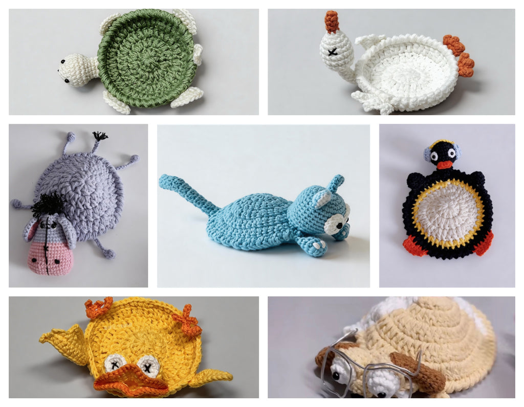 21-in-1 Animal Crochet Popup Coaster Pattern Bundle