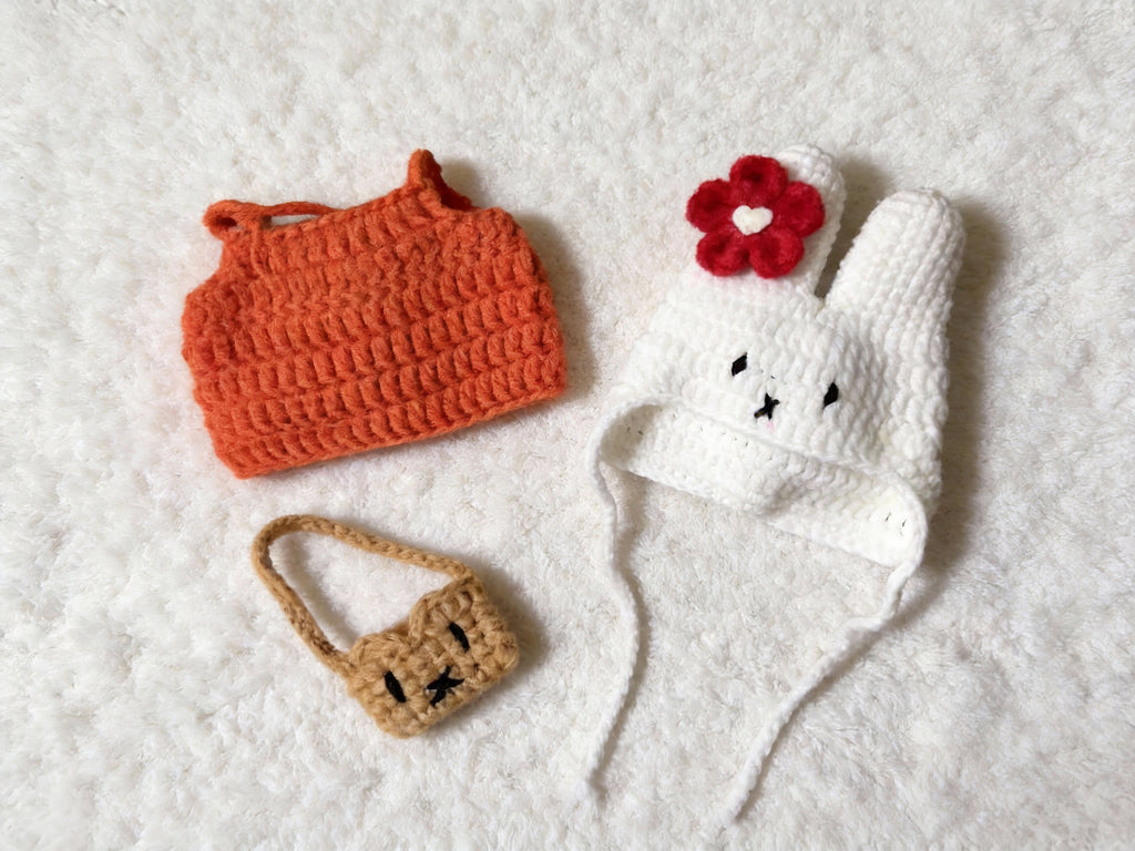 Labubu Bunny Crochet Dress and Hood Pattern – Garden Outfit Set