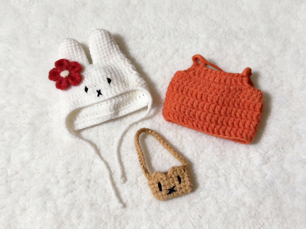 Labubu Bunny Crochet Dress and Hood Pattern – Garden Outfit Set