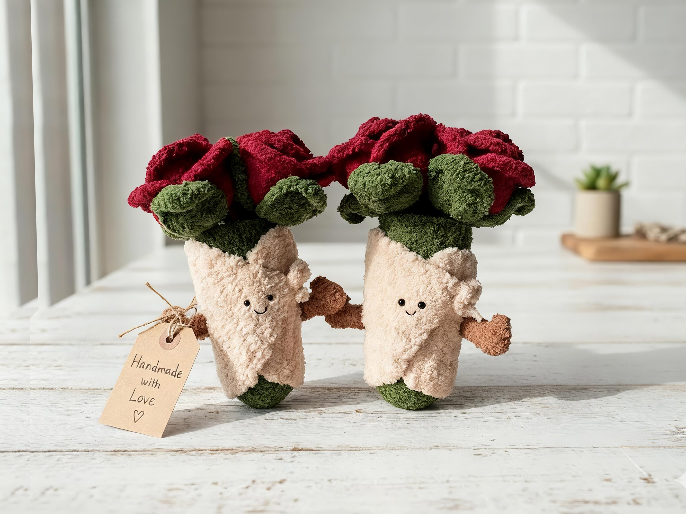 Rose Bouquet Doll Crochet Pattern, Amigurumi Flower PDF, Valentine Crochet Gift, Plush Toy