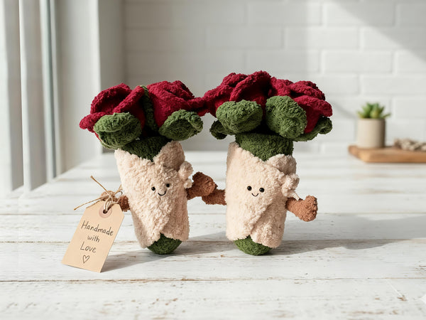 Rose Bouquet Doll Crochet Pattern, Amigurumi Flower PDF, Valentine Crochet Gift, Plush Toy