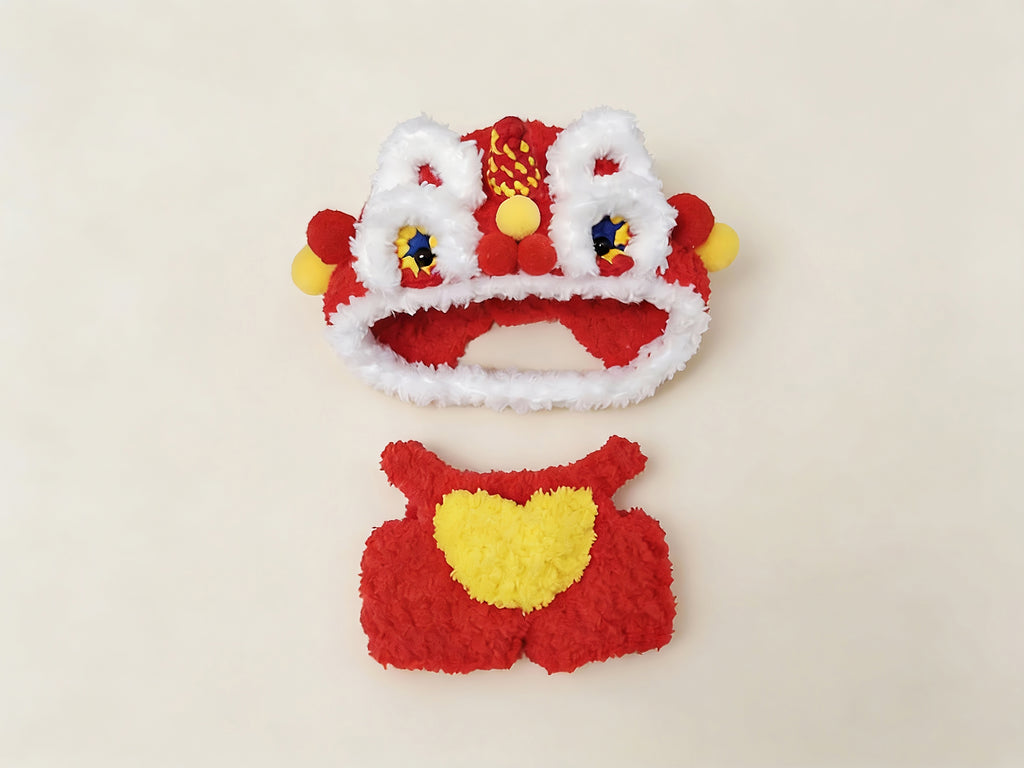 Labubu Lion Dance Outfit Crochet Pattern – Chinese Lion Costume, Festive Doll Clothes, Amigurumi plush
