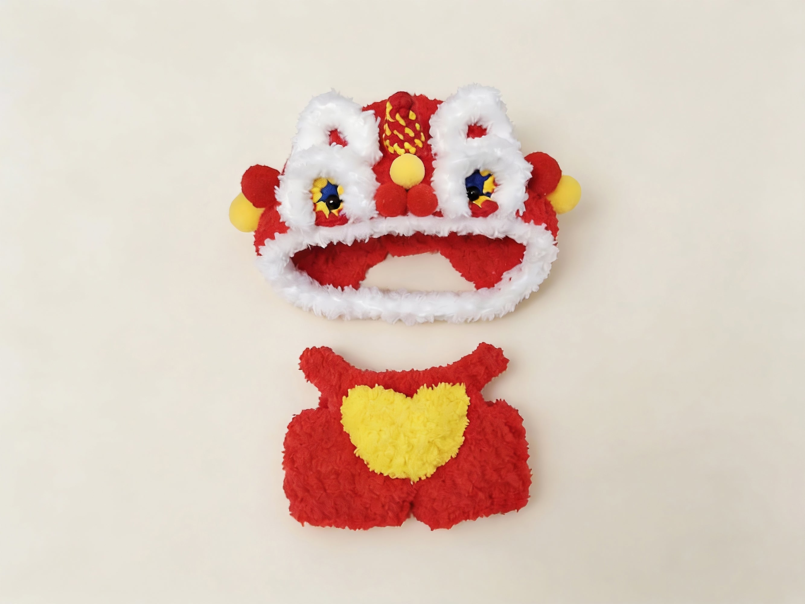 Labubu Lion Dance Outfit Crochet Pattern – Chinese Lion Costume, Festive Doll Clothes, Amigurumi plush