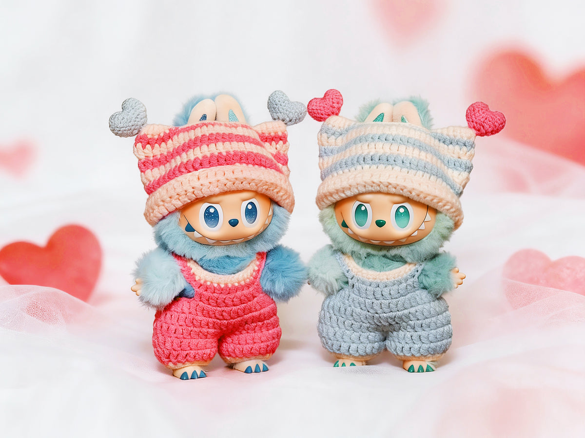 Labubu Sweetheart Kitty Overalls & Cat Ear Hat Crochet Pattern