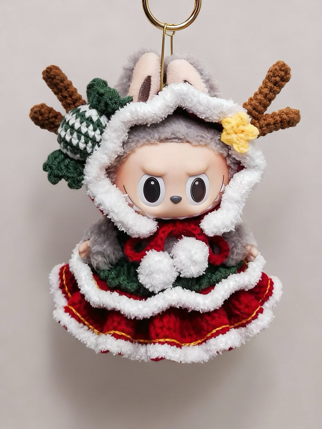 Labubu Christmas Reindeer Outfit Crochet Pattern – Doll Clothes Set for 17cm Plush | Amigurumi  Outfit