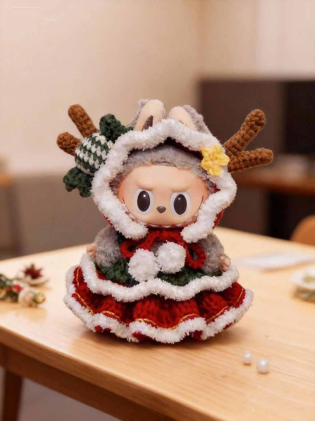 Labubu Christmas Reindeer Outfit Crochet Pattern – Doll Clothes Set for 17cm Plush | Amigurumi  Outfit