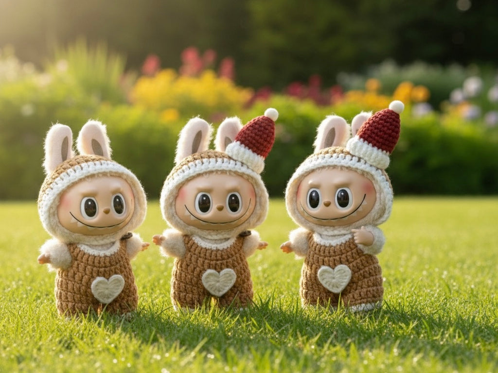 Labubu Gingerbread Outfit Crochet Pattern PDF – Christmas Doll Clothes
