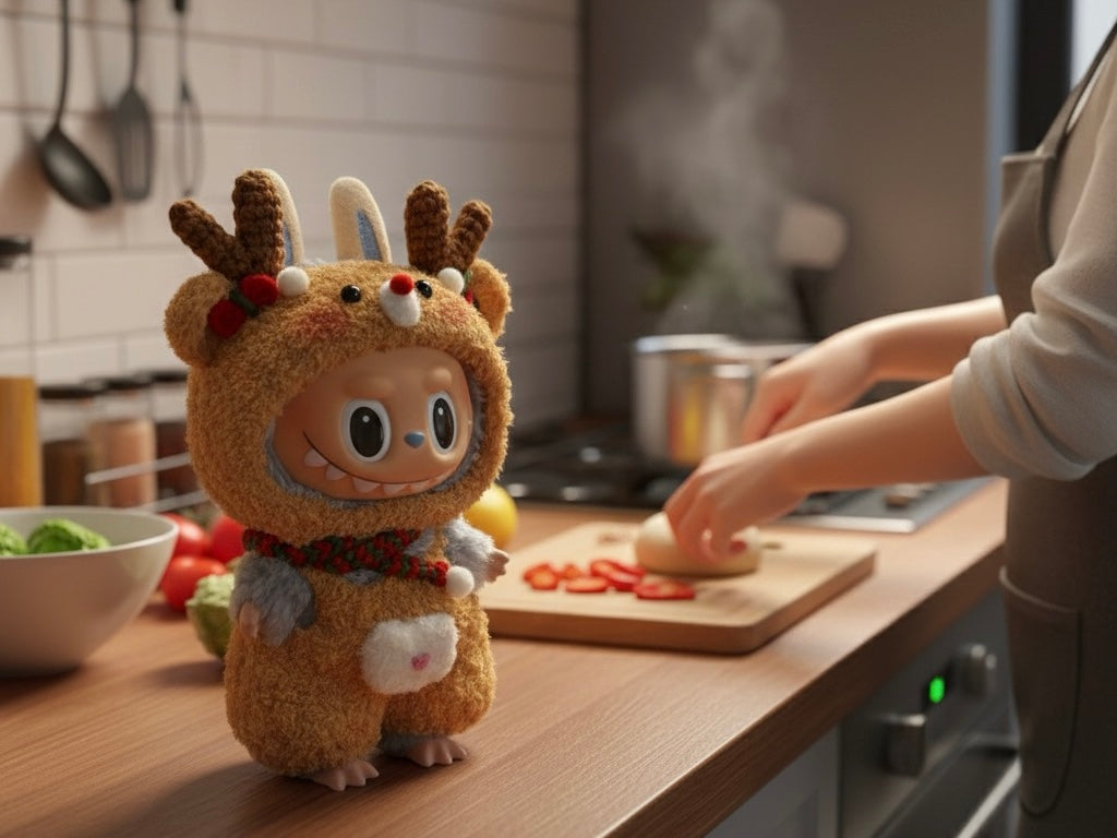 Labubu Reindeer Christmas Outfit Crochet Pattern | Doll Hood & Overalls Amigurumi Costume | Monster Clothes Pattern
