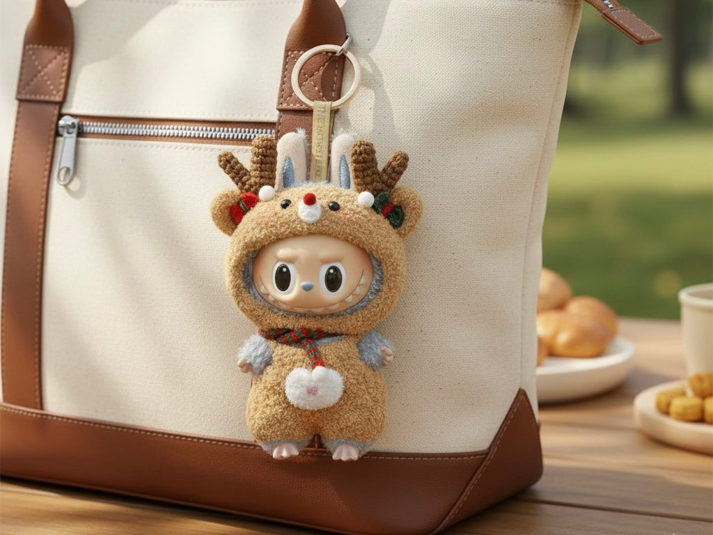 Labubu Reindeer Christmas Outfit Crochet Pattern | Doll Hood & Overalls Amigurumi Costume | Monster Clothes Pattern