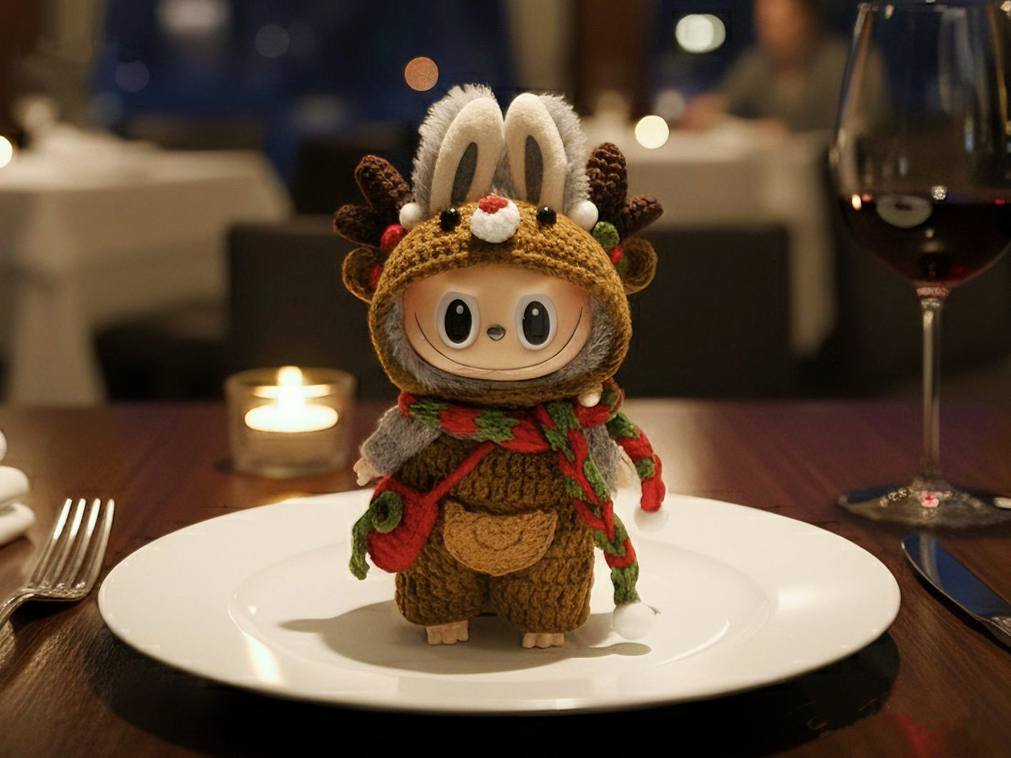 Labubu Reindeer Christmas Outfit Crochet Pattern | Doll Hood & Overalls Amigurumi Costume | Monster Clothes Pattern